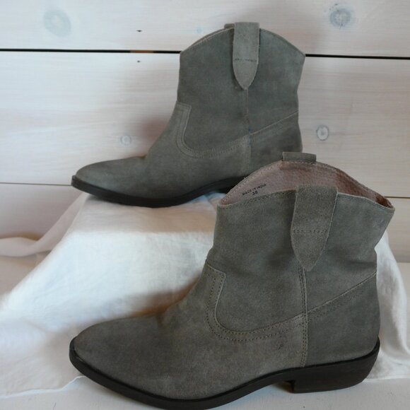 FAT FACE LADIES Pull On SUEDE LEATHER ZIP ANKLE SHORT BOOTS 7.5 EU 38 - Picture 1 of 13